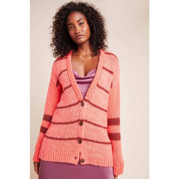 New Anthropologie Ella Striped Cardigan by Sita Murt  SMALL (38) Button Front - Picture 2 of 5